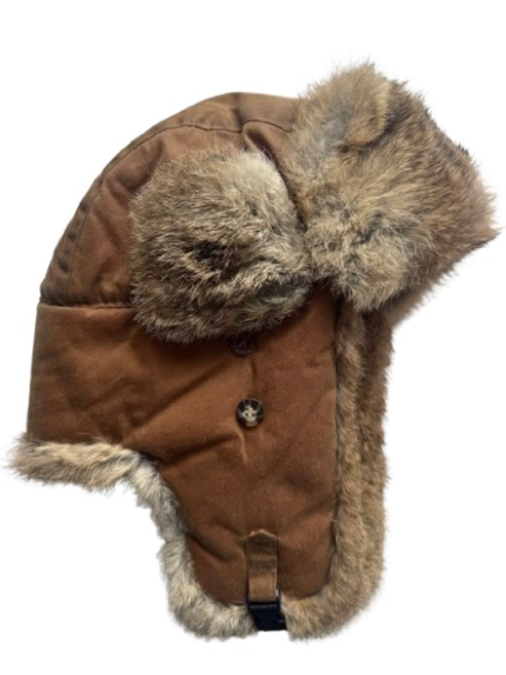 Mad Bomber Brown Rabbit Fur Trapper Hat with Ear Flaps Hunting Winter Outdoor M